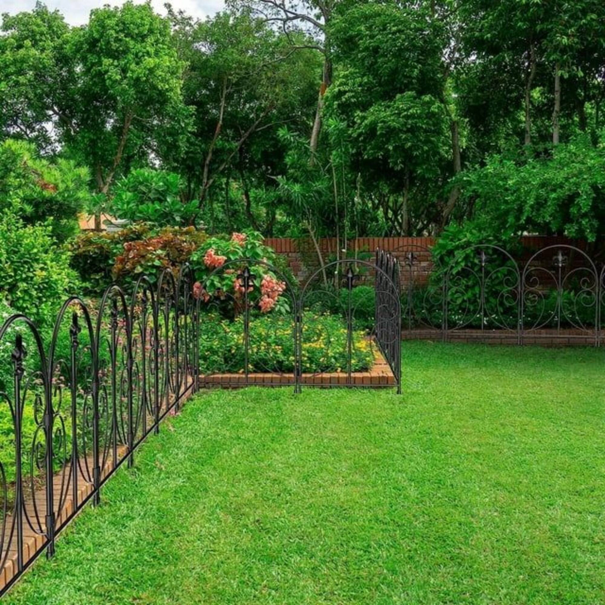NEX 10ft. Black Decorative Butterfly Garden Fence
